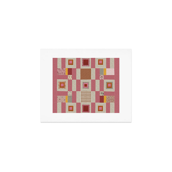 Pink Cottage Quilt Art Print Gallery Image 1