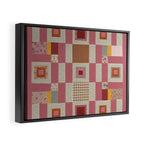 Pink Cottage Quilt Framed Canvas Print Gallery Image 2