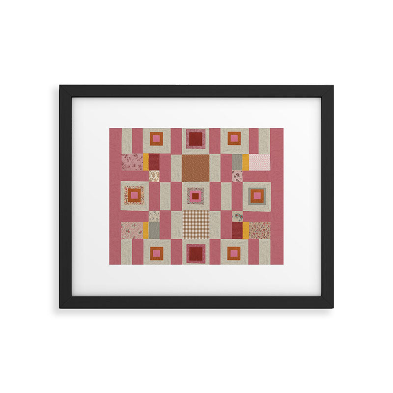 Pink Cottage Quilt Framed Art Print Gallery Image 6