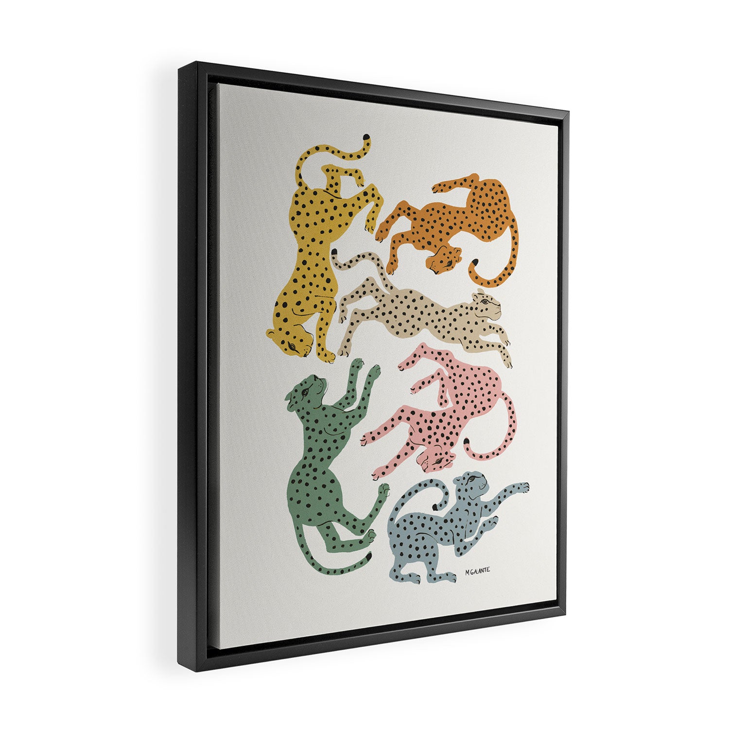 Rainbow Cheetah Framed Canvas Print Gallery Image 2