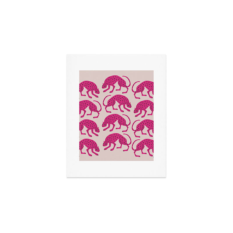Wild Cats - Pink Art Print Gallery Image 1