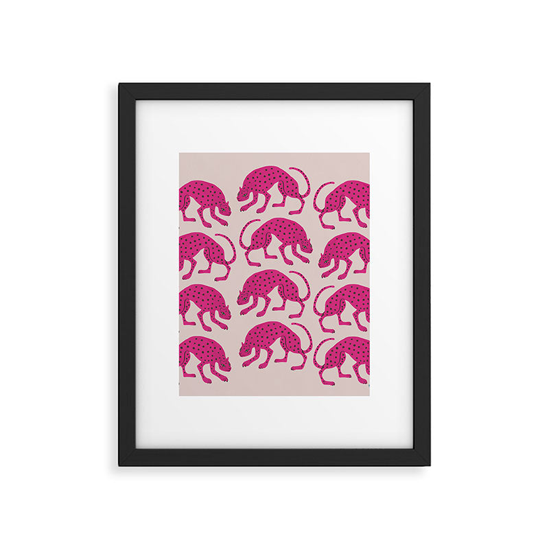 Wild Cats - Pink Framed Art Print Gallery Image 6