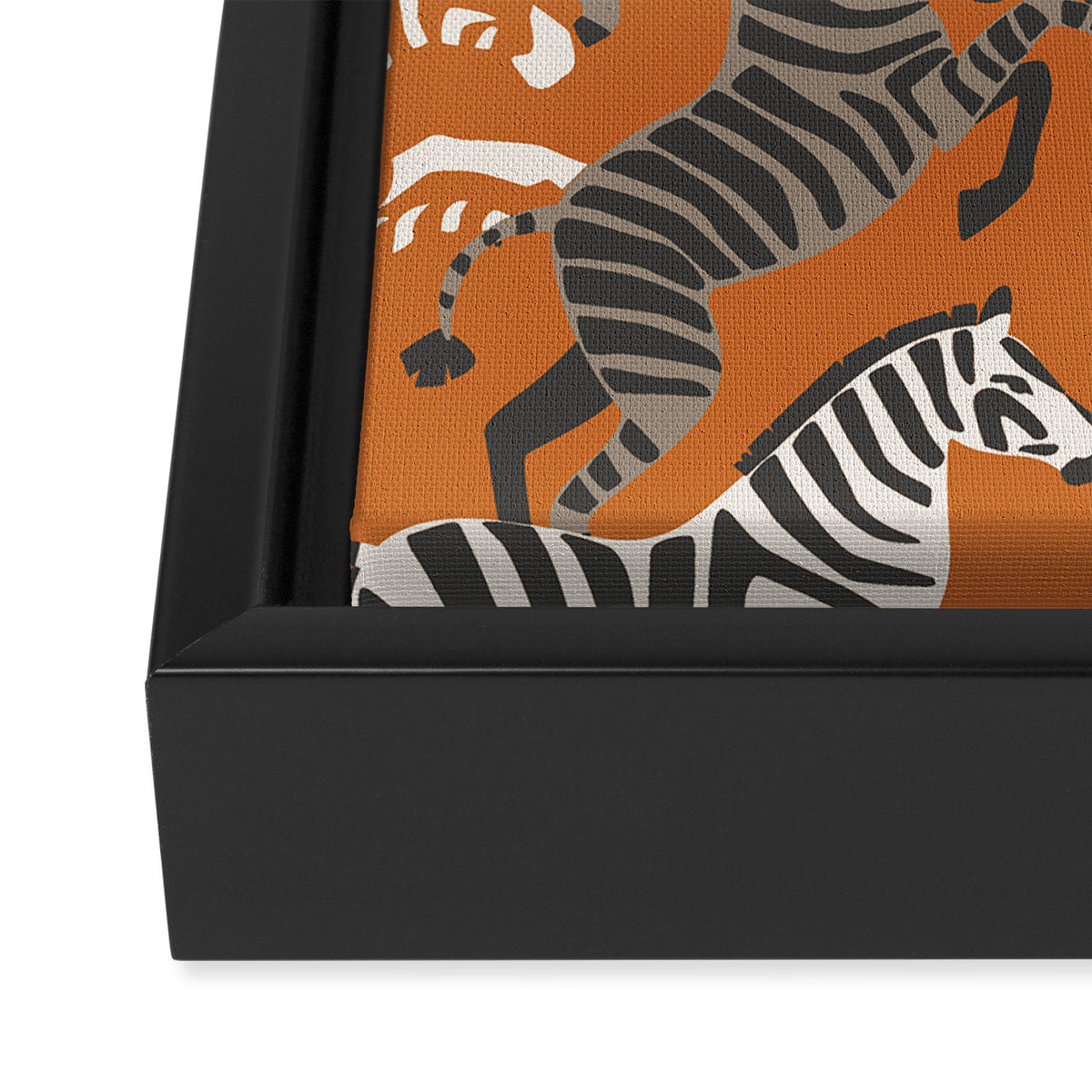Zebra Race Framed Canvas Print Gallery Image 3