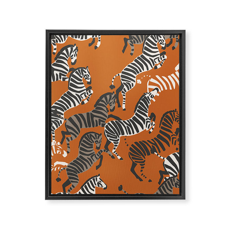 Zebra Race Framed Canvas Print Gallery Image 6