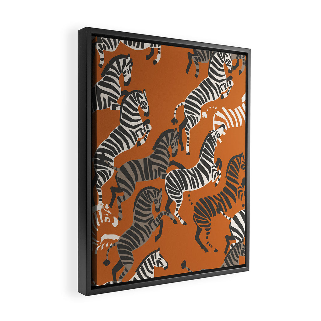 Zebra Race Framed Canvas Print Gallery Image 2