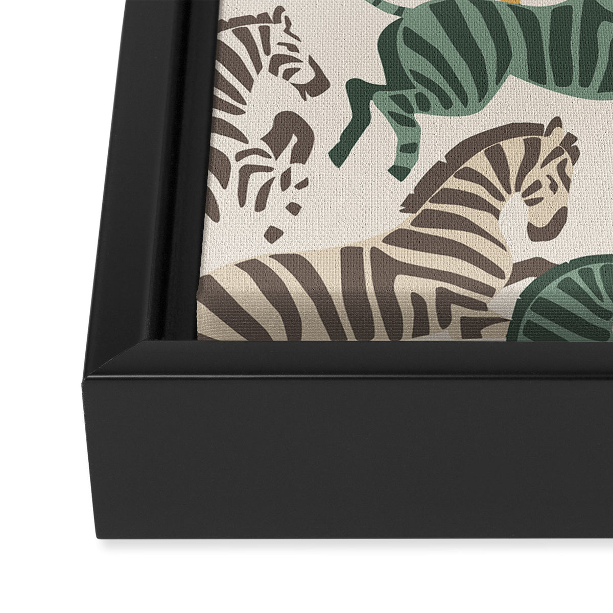 Zebra Stampede Framed Canvas Print Gallery Image 3