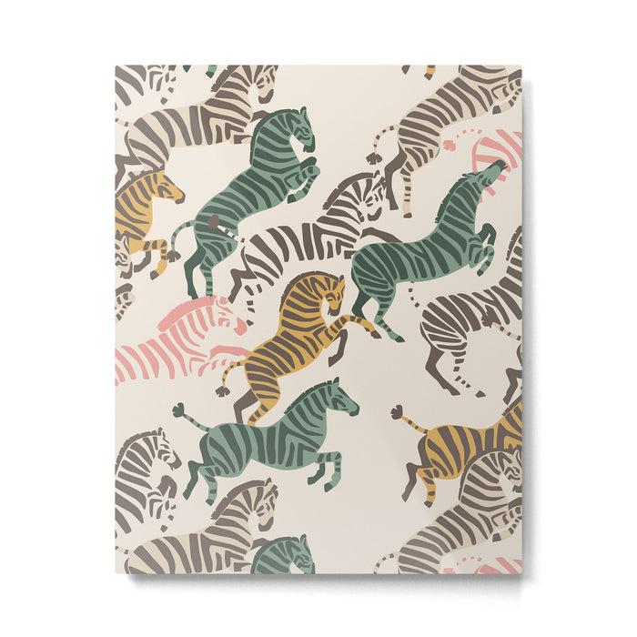 Zebra Stampede Metal Print Gallery Image 1