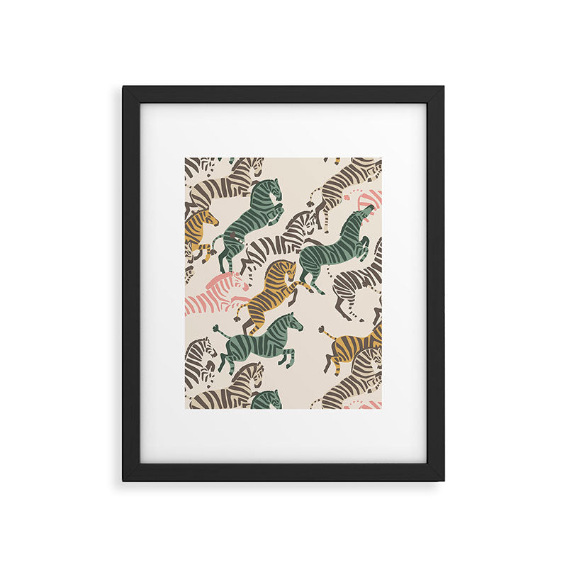 Zebra Stampede Framed Art Print Gallery Image 6