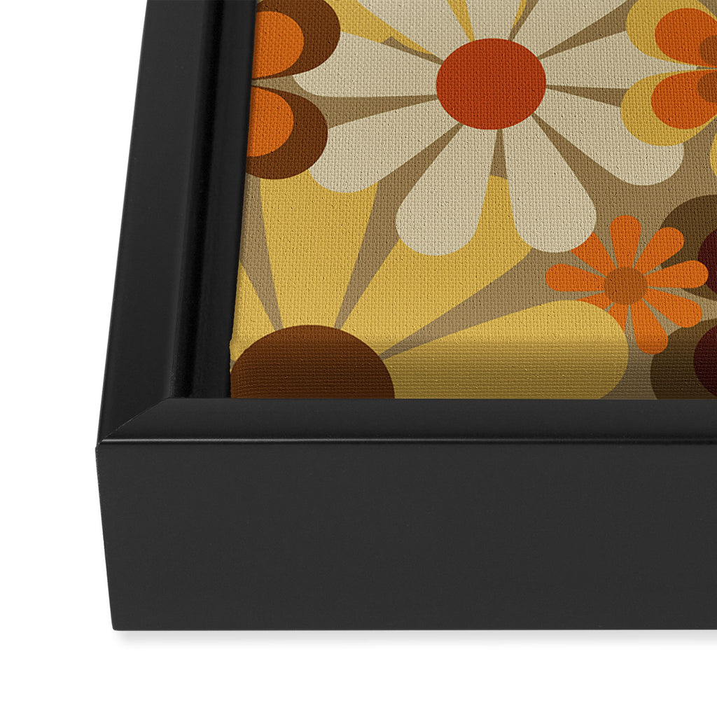 70's Floral Prints, Retro Art Framed Canvas Print Gallery Image 3