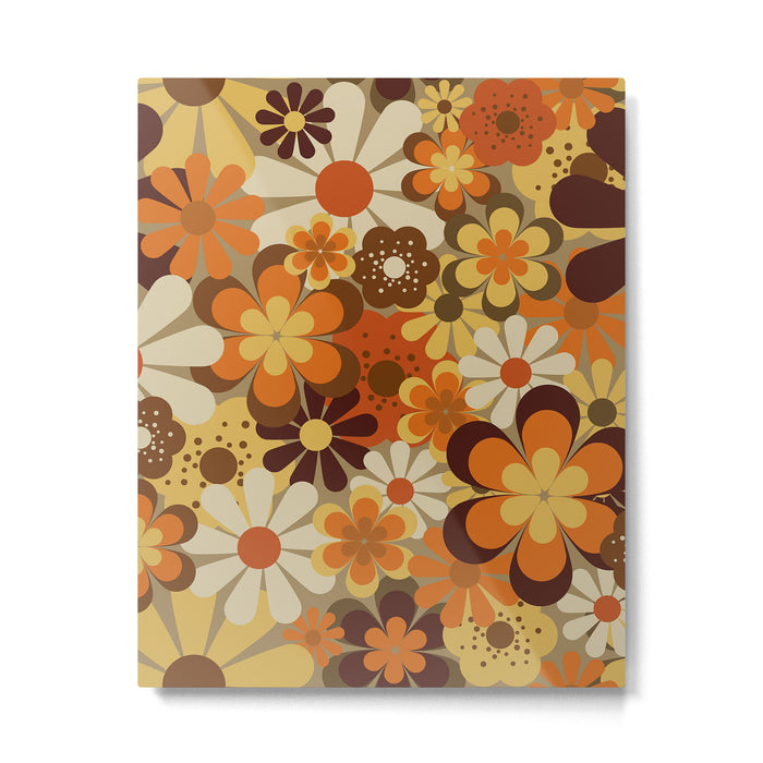70's Floral Prints, Retro Art Metal Print Gallery Image 1