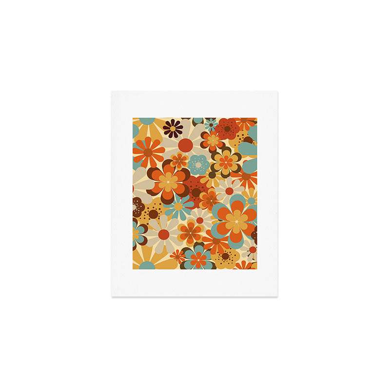 70's Retro Floral Patterned Prints Art Print Gallery Image 1