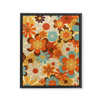 70's Retro Floral Patterned Prints Framed Canvas Print Gallery Image 8