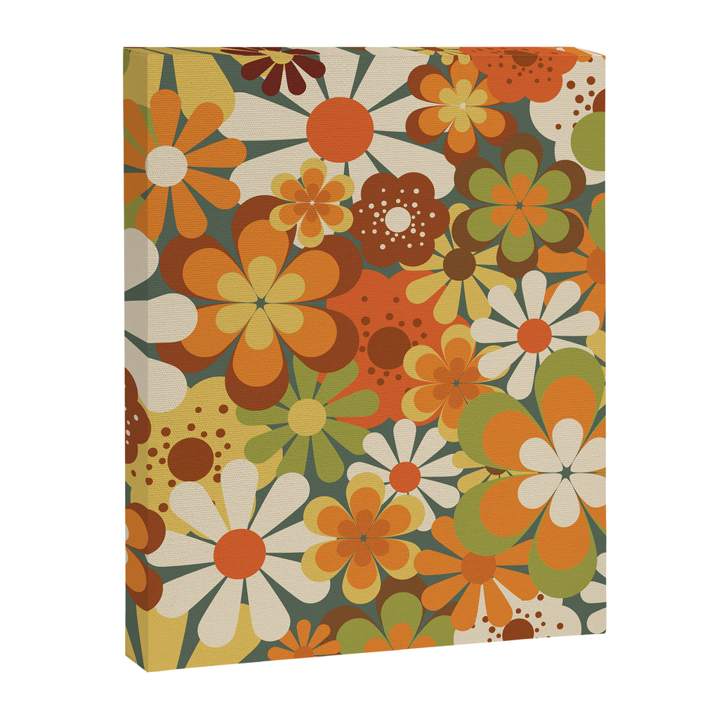 70's Retro Flowers Print Canvas Print Gallery Image 8