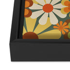 70's Retro Flowers Print Framed Canvas Print Gallery Image 3