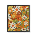 70's Retro Flowers Print Framed Canvas Print Gallery Image 8