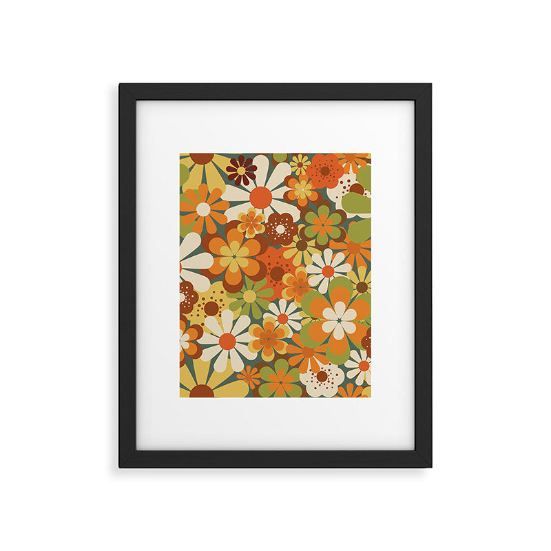 70's Retro Flowers Print Framed Art Print Gallery Image 6