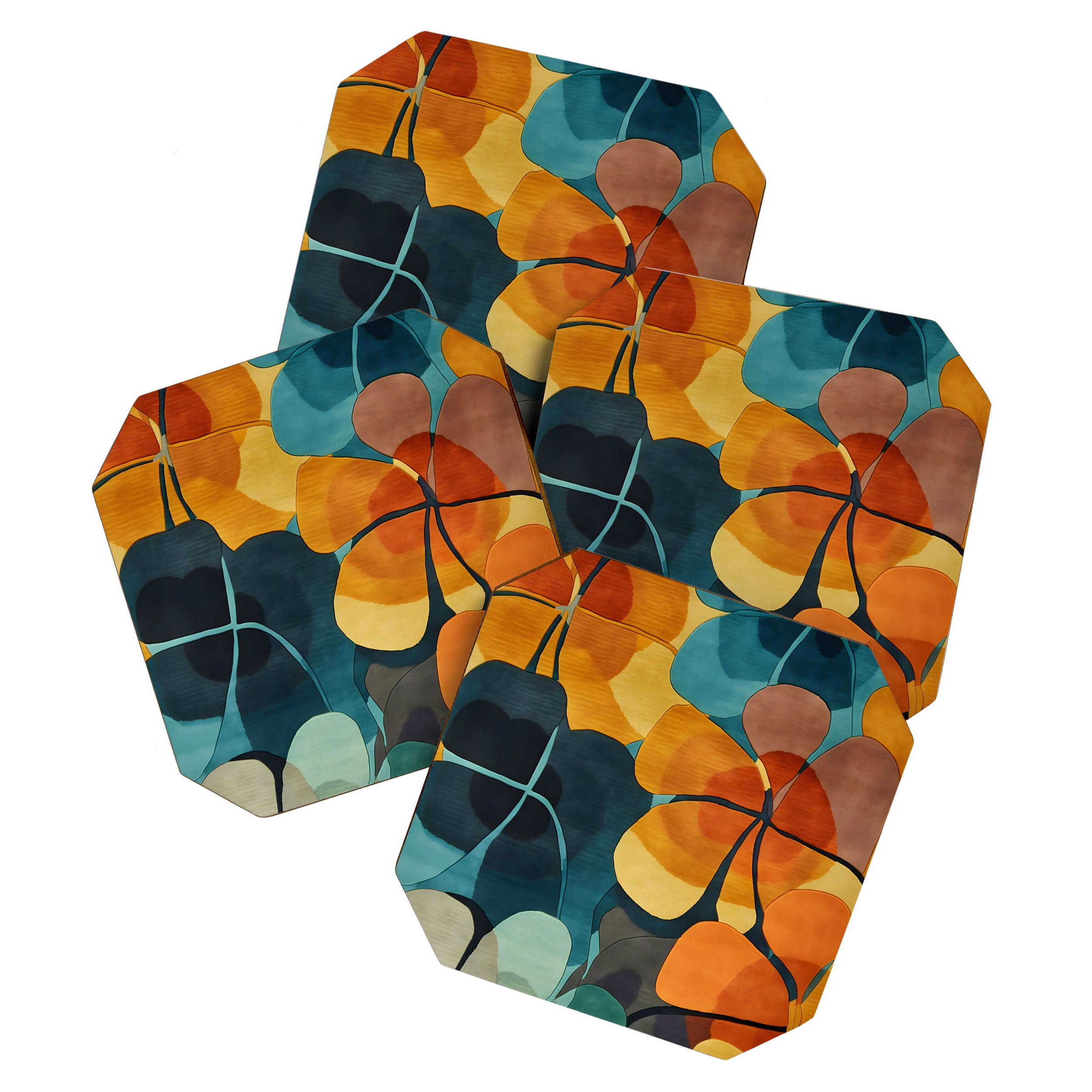 A Floral Palette of Colorful Petals Coaster Gallery Image 1