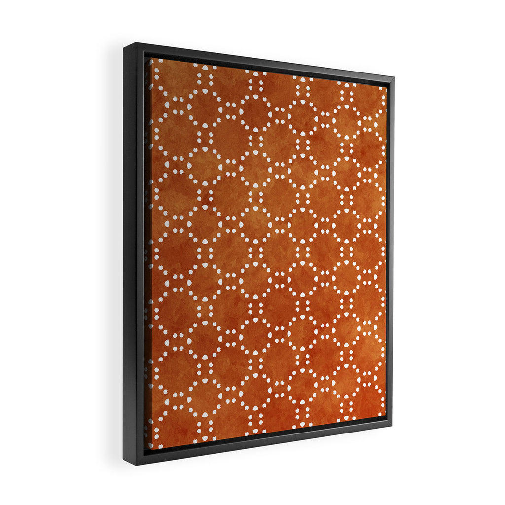 Abstract, Boho, Geometric Pattern, Terracotta Framed Canvas Print Gallery Image 2