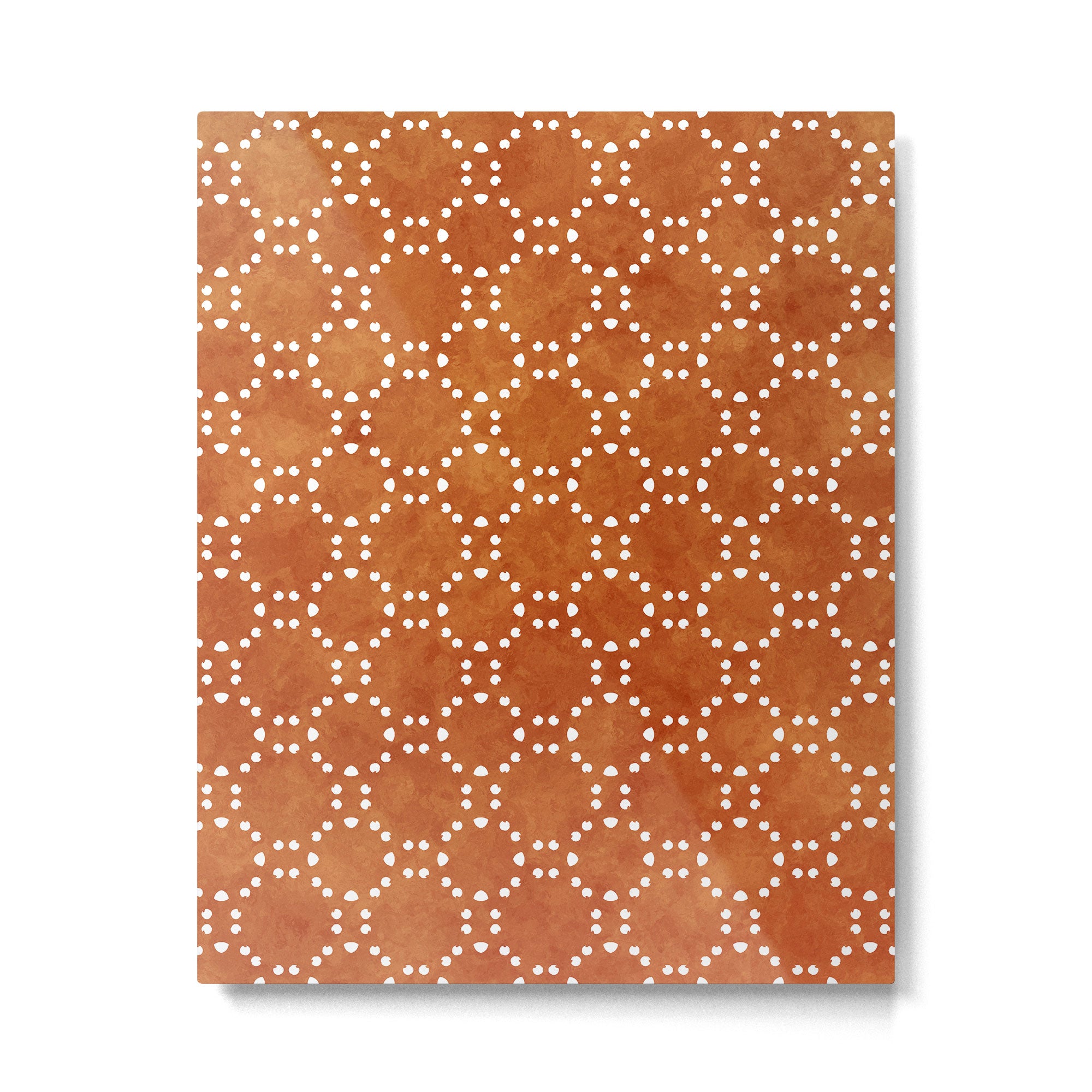 Abstract, Boho, Geometric Pattern, Terracotta Metal Print Gallery Image 6