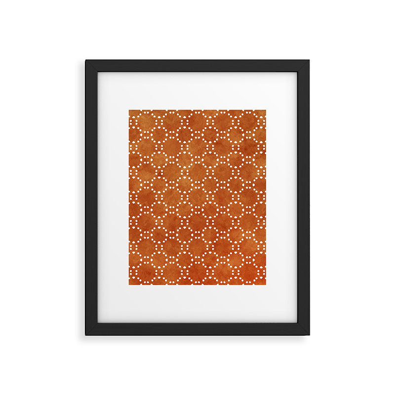 Abstract, Boho, Geometric Pattern, Terracotta Framed Art Print Gallery Image 6
