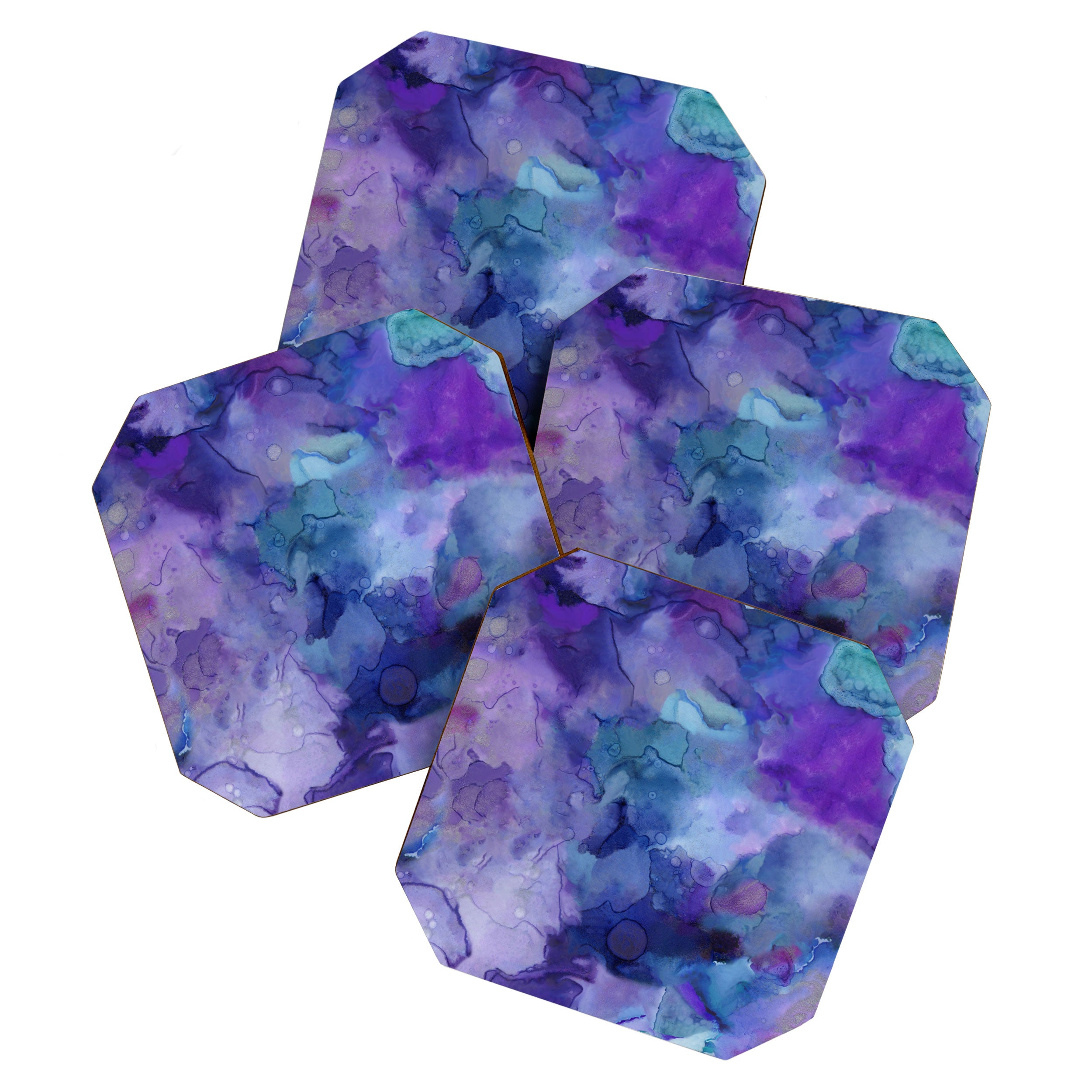 Abstract Colorful Purple Watercolor Coaster Gallery Image 1