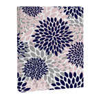 Abstract, Floral Prints, Navy Blue, Grey and Pink Canvas Print Gallery Image 8