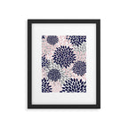 Abstract, Floral Prints, Navy Blue, Grey and Pink Framed Art Print Gallery Image 6