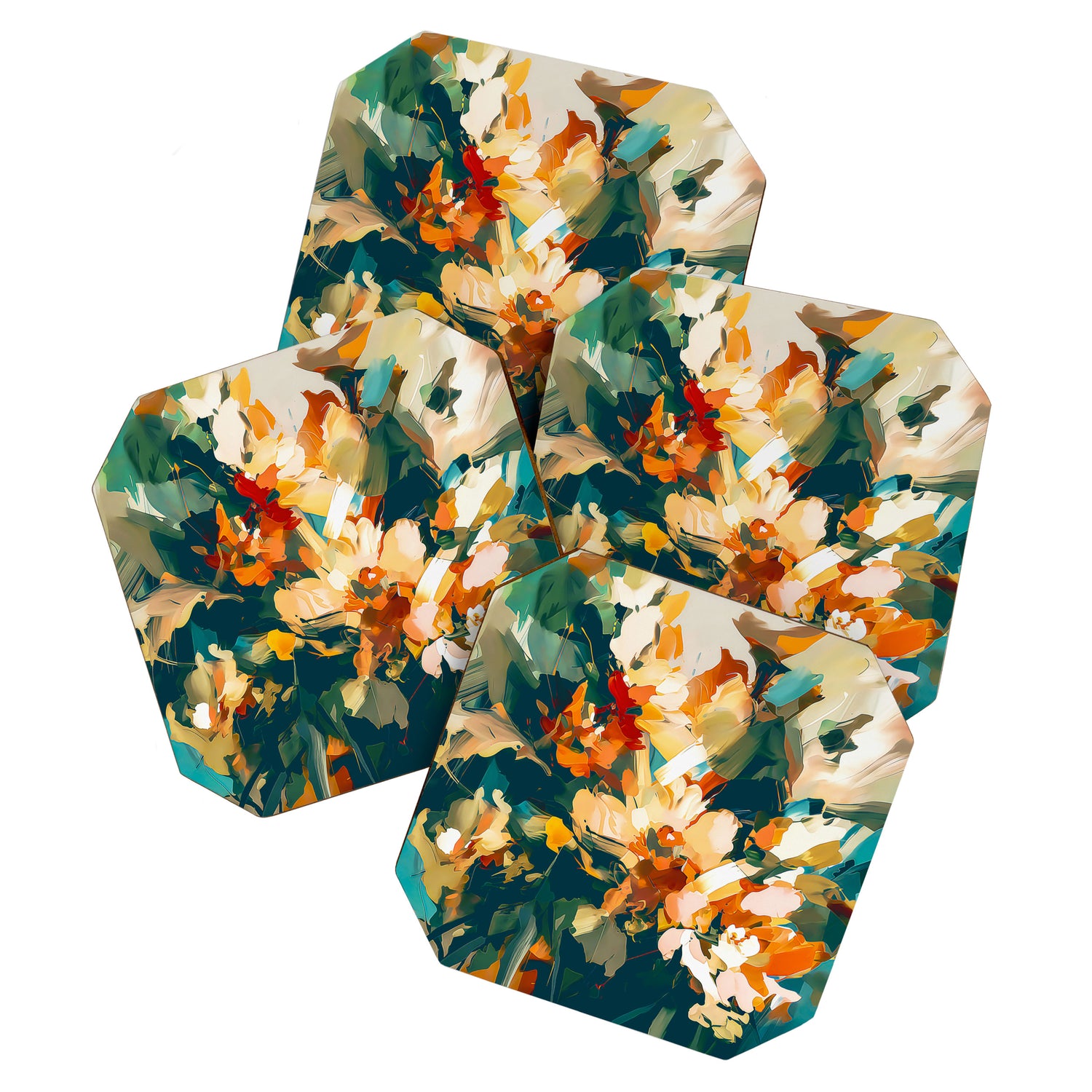 Abstract Floral Splashes Coaster Gallery Image 1
