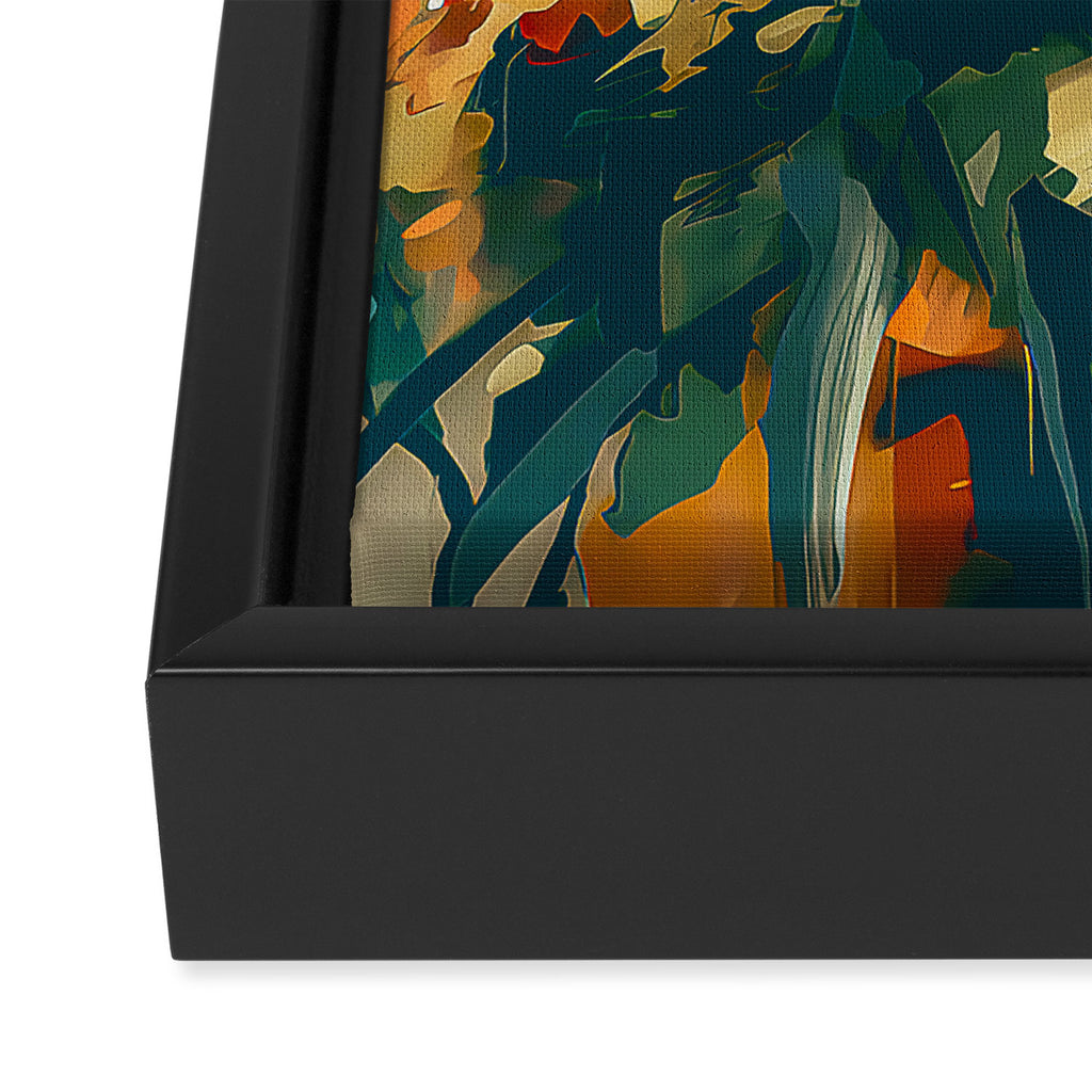 Abstract Floral Splashes Framed Canvas Print Gallery Image 3