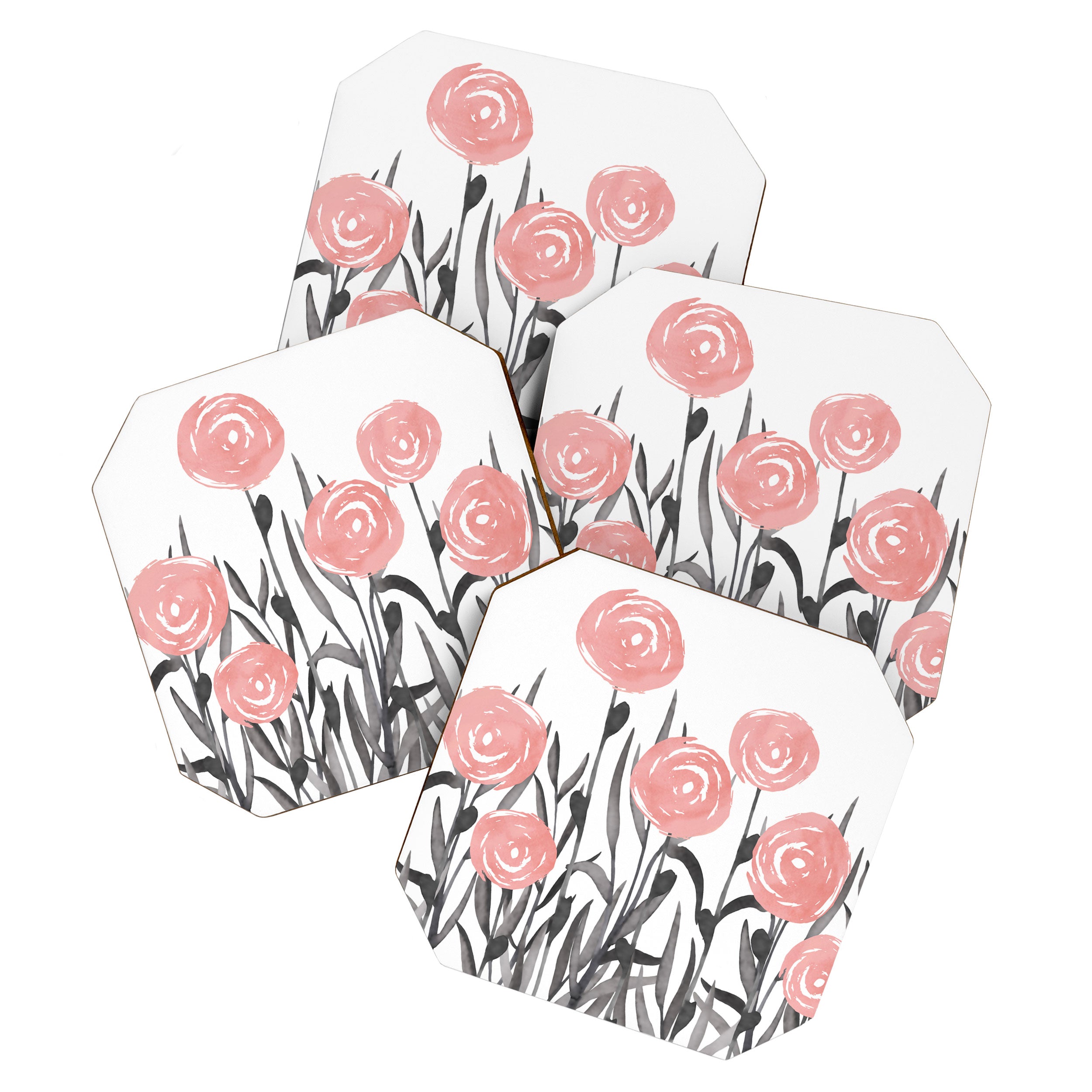 Abstract, Flower Garden, Watercolor, Floral Prints Coaster Gallery Image 1