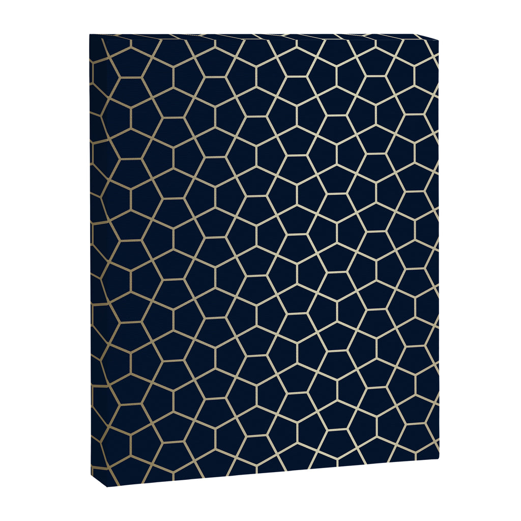 Abstract Geometric Pattern, Navy Blue and Gold Canvas Print Gallery Image 8