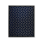 Abstract Geometric Pattern, Navy Blue and Gold Framed Canvas Print Gallery Image 8