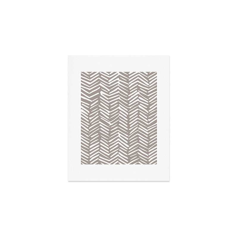 Abstract Herringbone Pattern, Rustic, Light Brown Art Print Gallery Image 1
