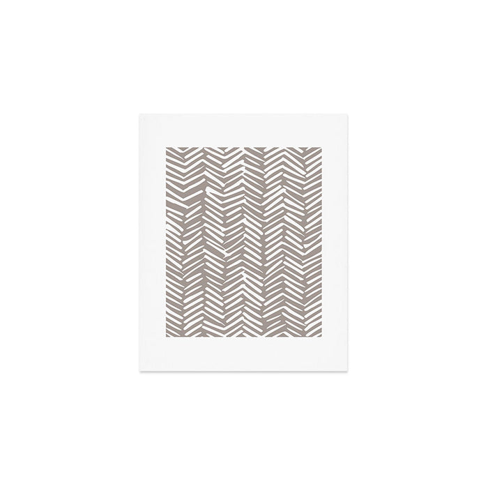 Abstract Herringbone Pattern, Rustic, Light Brown Art Print Gallery Image 1