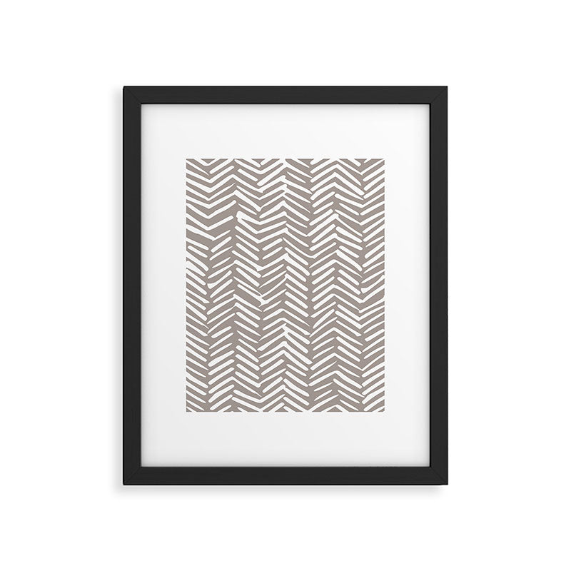 Abstract Herringbone Pattern, Rustic, Light Brown Framed Art Print Gallery Image 6