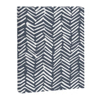 Abstract Herringbone, Striped Pattern, Blue and White Canvas Print Gallery Image 8