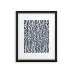 Abstract Herringbone, Striped Pattern, Blue and White Framed Art Print Gallery Image 6