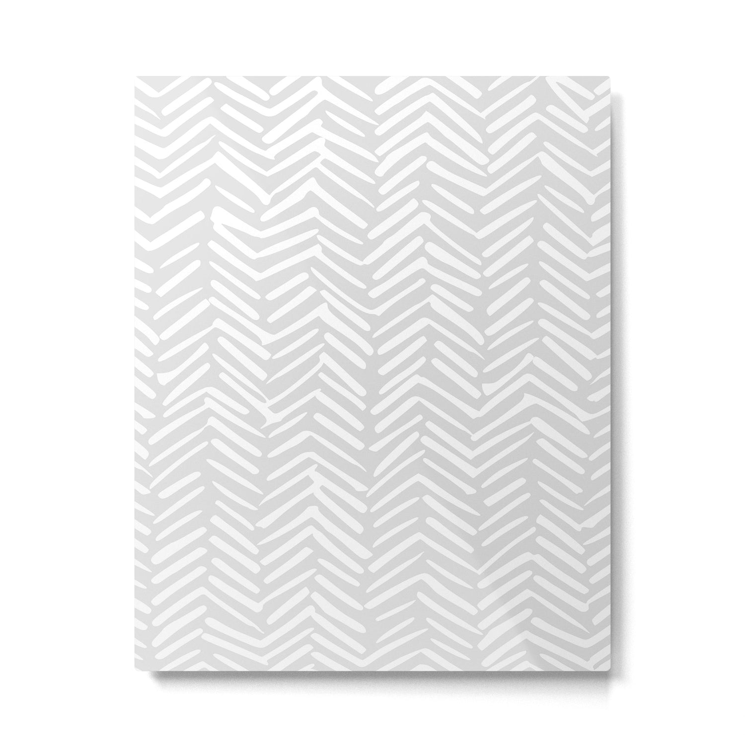 Abstract Herringbone, Striped Pattern, Gray and White Metal Print Gallery Image 6