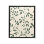 Abstract Leaves Print, Ivory and Green Framed Canvas Print Gallery Image 8