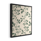 Abstract Leaves Print, Ivory and Green Framed Canvas Print Gallery Image 2