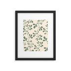 Abstract Leaves Print, Ivory and Green Framed Art Print Gallery Image 6