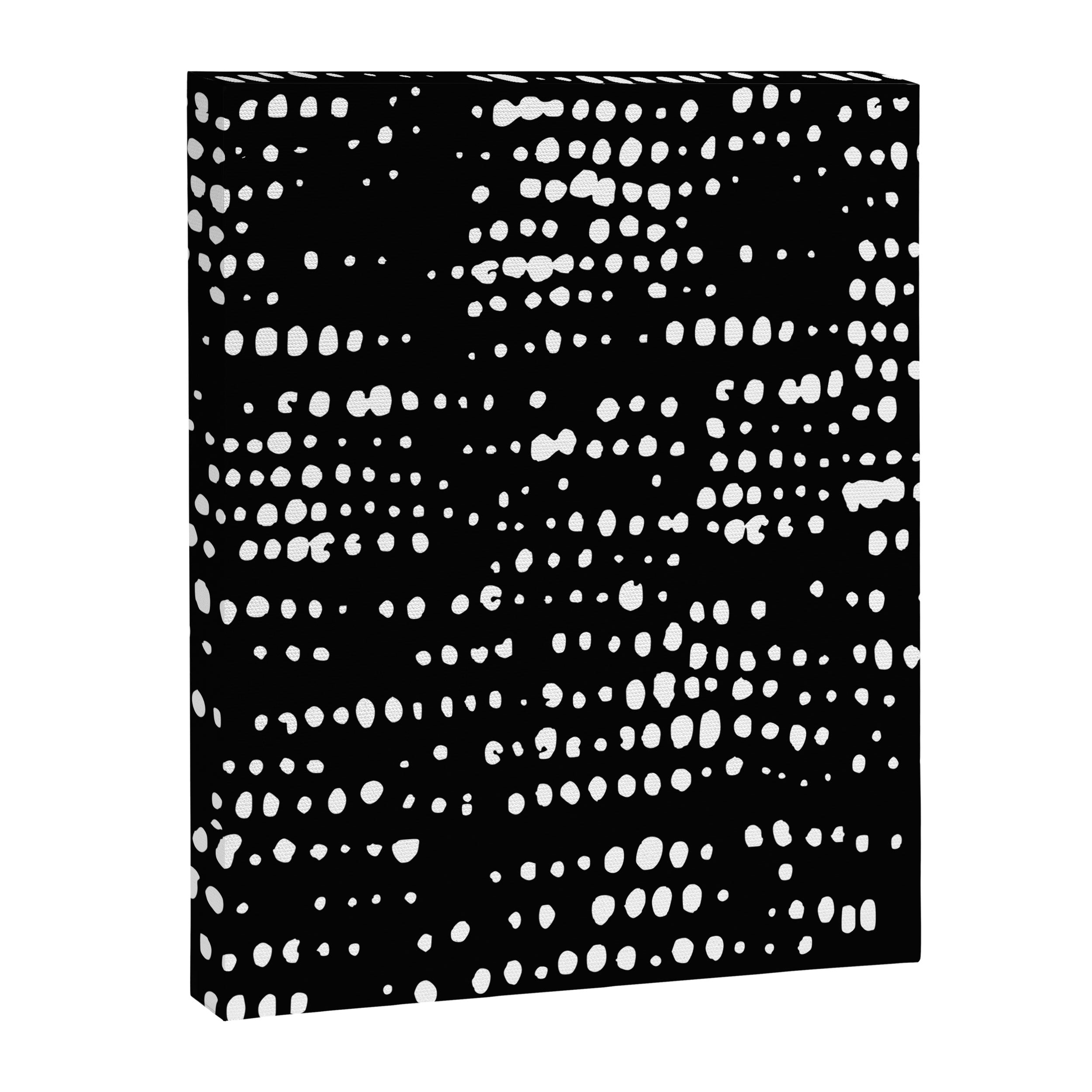 Abstract Spotted Pattern in Black and White Canvas Print Gallery Image 8