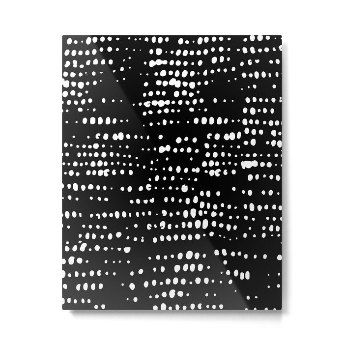 Abstract Spotted Pattern in Black and White Metal Print Gallery Image 1