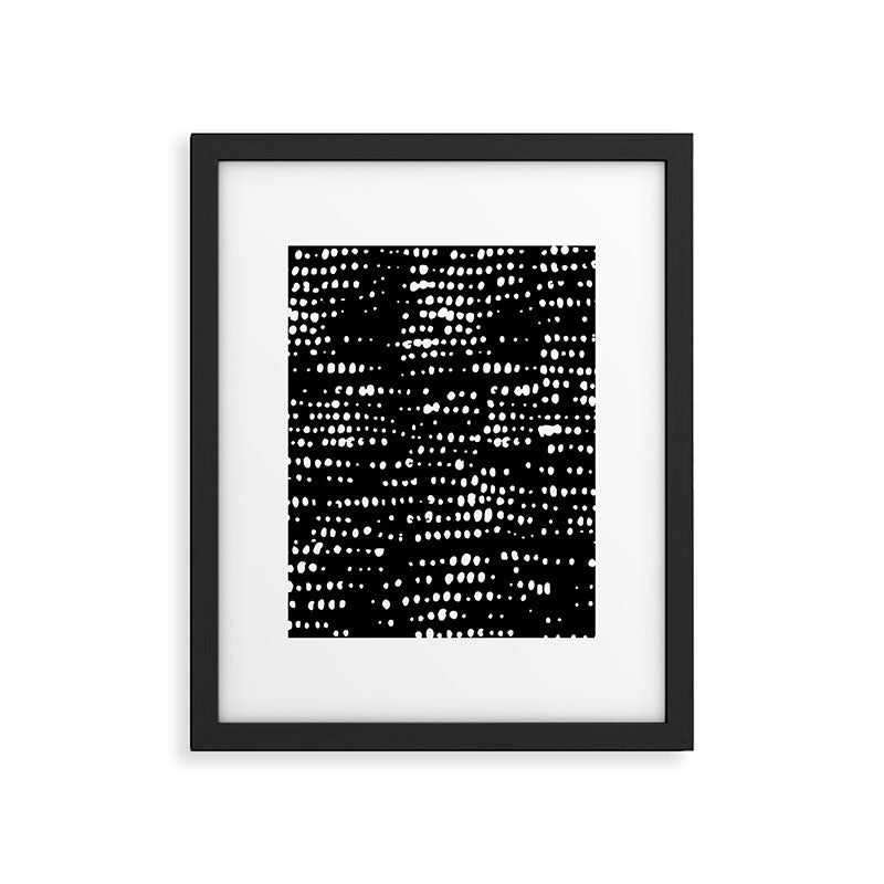 Abstract Spotted Pattern in Black and White Framed Art Print Gallery Image 6