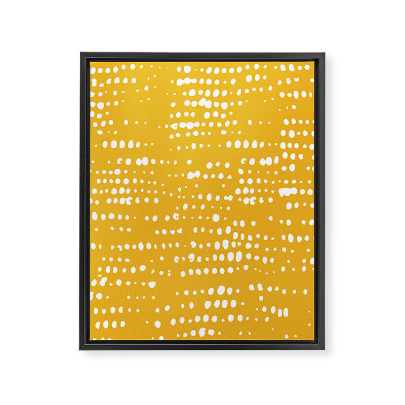 Abstract Spotted Pattern in Yellow Framed Canvas Print Gallery Image 8