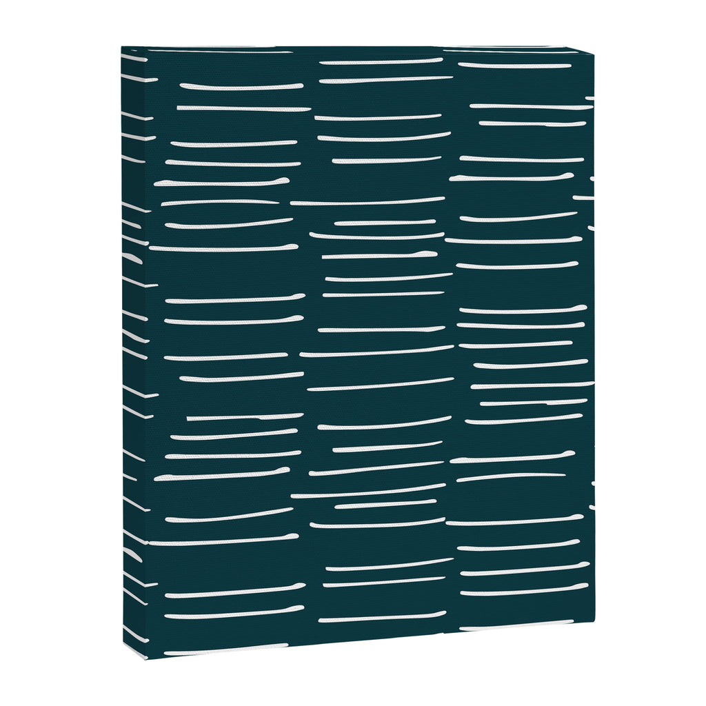 Abstract Stripes in Dark Teal Canvas Print Gallery Image 8