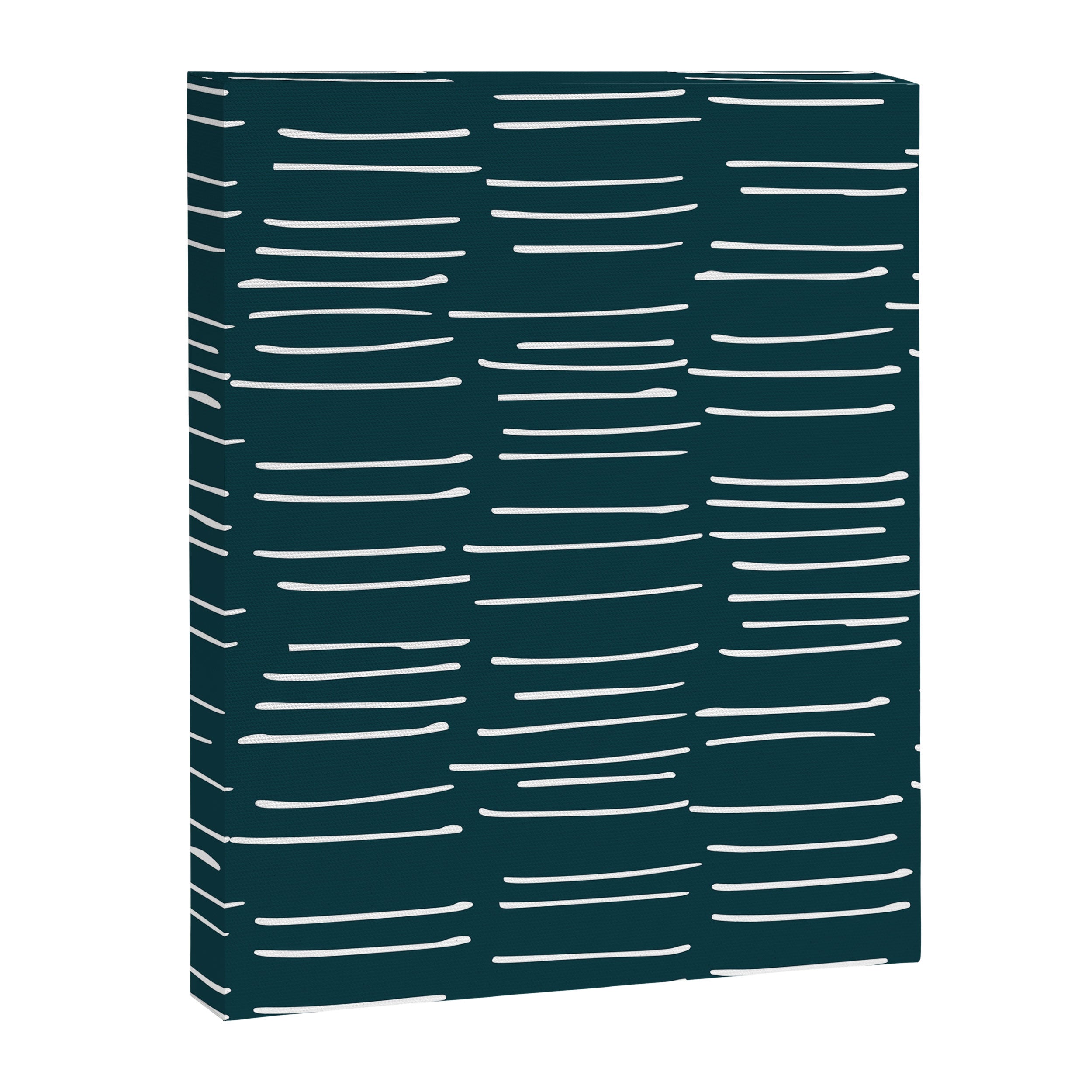 Abstract Stripes in Dark Teal Canvas Print Gallery Image 8