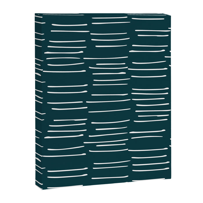 Abstract Stripes in Dark Teal Canvas Print Gallery Image 1