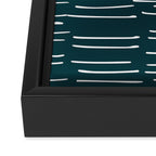 Abstract Stripes in Dark Teal Framed Canvas Print Gallery Image 3