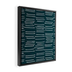 Abstract Stripes in Dark Teal Framed Canvas Print Gallery Image 2